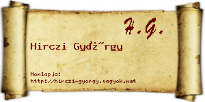 Hirczi György névjegykártya